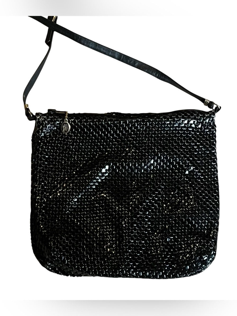 Vintage Whiting & Davis Black Mesh Shoulder Bag